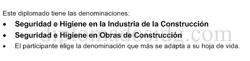 diplomado seguridad e higiene en obras industria construccion, IDG, Universidad Nacional de Trujillo